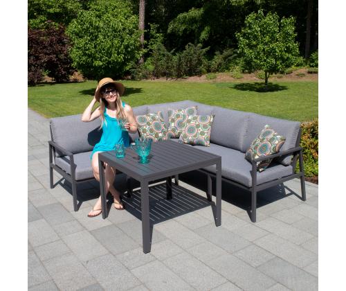 Aiamööblikomplekt ADRIAN laud ja nurgadiivan