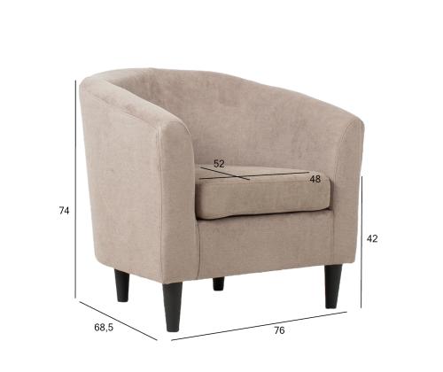 Tugitool WESTER 76x68,5xH74cm, taupe