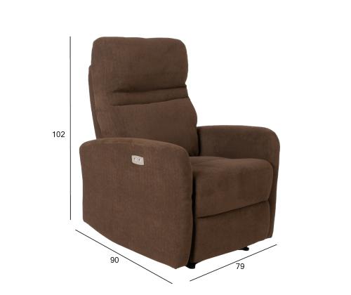 Tugitool recliner SAHARA pruun, 79x90xH102cm, vineer, metall