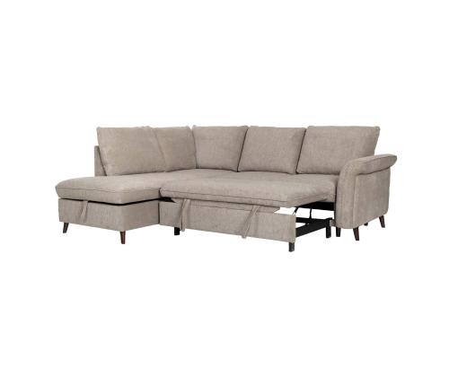 Nurgadiivanvoodi LINDY VN 242x197/93xH94cm, helepruun