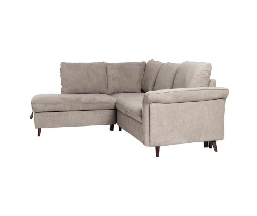 Nurgadiivanvoodi LINDY VN 242x197/93xH94cm, helepruun