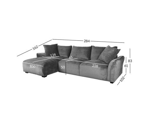 Nurgadiivan DIVI VN 284x162/102xH83cm, hall