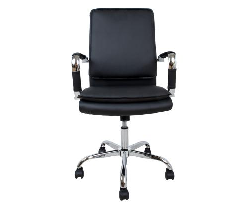 Arvutitool/kontoritool ULTRA 54,5x63xH94-104cm, must kunstnahk