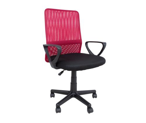 Arvutitool/kontoritool BELINDA, 59x56xH86,5-98,5cm, must/punane, polüesterkangas, plastik