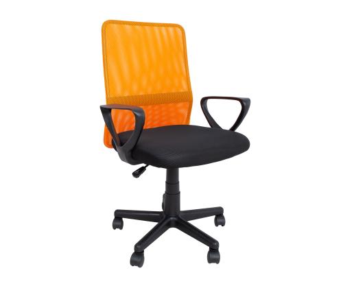 Arvutitool/kontoritool BELINDA, 59x56xH86,5-98,5cm, must/oranþ, polüesterkangas, plastik