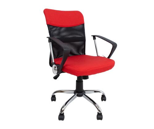 Arvutitool/kontoritool DARIUS, 57x57xH93-103cm, punane/must, polüesterkangas, metall