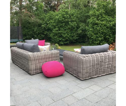 Aiamööblikomplekt CALISTA laud, diivan ja 2 tooli, hall