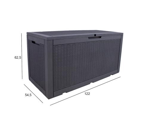 Säilituskast SAYA 122x54,5x62,3cm, hall plastik