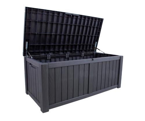 Säilituskast PRAIA 143x67,5x60,5cm/450L, must plastik