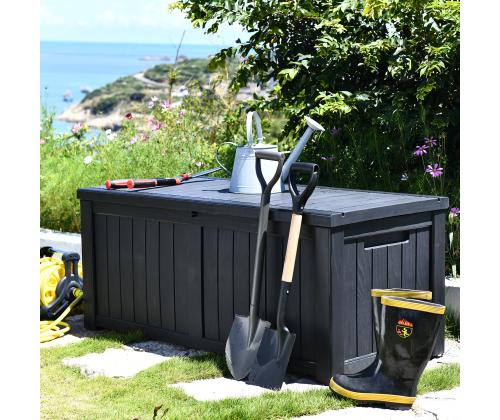 Säilituskast PRAIA 143x67,5x60,5cm/450L, must plastik