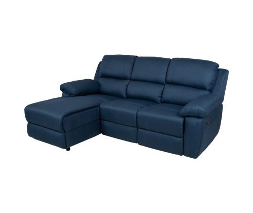 Nurgadiivan BERIT VN manuaalne recliner 214x160/95xH98cm, tumesinine