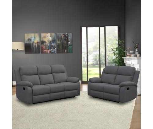 Diivan REX 3-kohaline manuaalne recliner 186x81xH103cm, tumehall