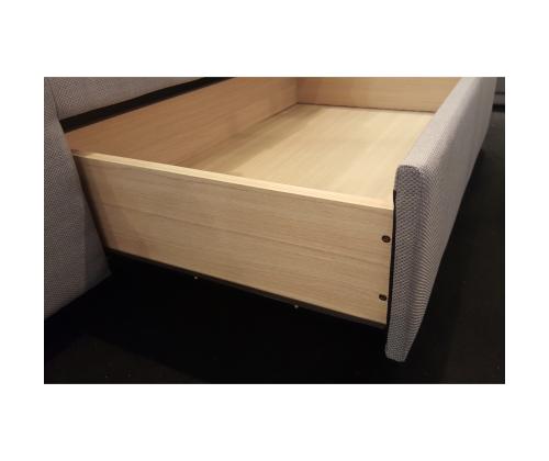 Voodi CAREN 160x200cm, hall, 165x220,5xH110cm, MDF, polüesterkangas