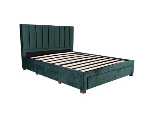 Voodi GRACE 160x200cm, ilma madratsita, roheline