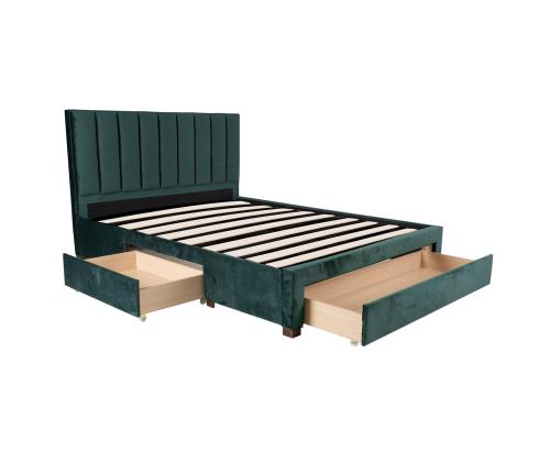 Voodi GRACE 160x200cm, ilma madratsita, roheline