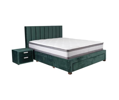 Voodi GRACE 160x200cm, ilma madratsita, roheline