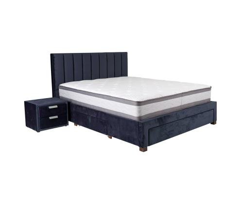 Voodi GRACE 160x200cm, ilma madratsita, sinine