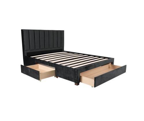 Voodi GRACE 160x200cm, ilma madratsita, tumehall