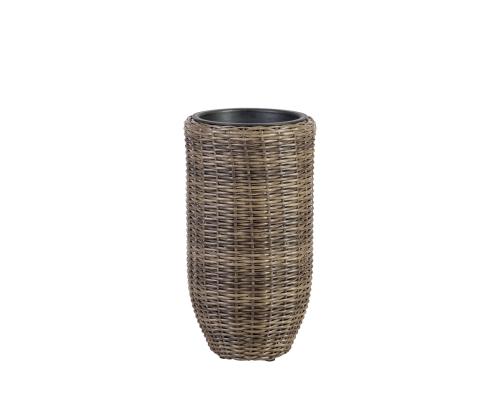 Lillepotiümbris WICKER D28xH51cm, plastikpunutis, värvus: tumepruun