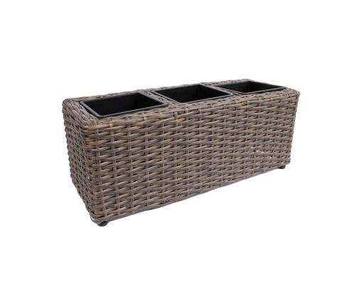 Lillekast WICKER 48x18xH18cm, tumepruun
