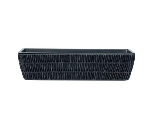 Lillekast WICKER 60x19xH15cm, must