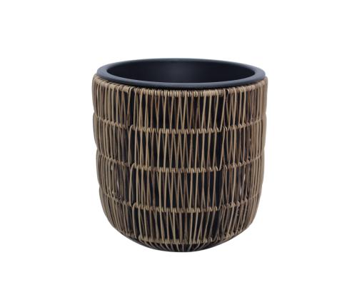 Lillepott WICKER D27xH28cm, helepruun