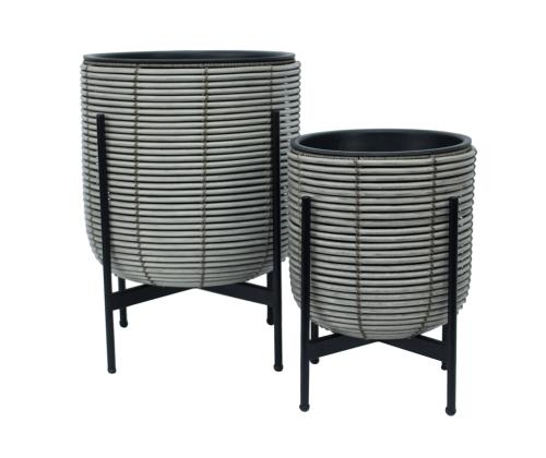 Lillepott WICKER alusega 38x38xH49cm, beežikashall