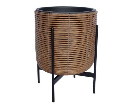 Lillepott WICKER alusega 38x38xH49cm, pruun