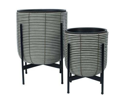 Lillepott WICKER alusega 30x30xH38cm, beežikashall