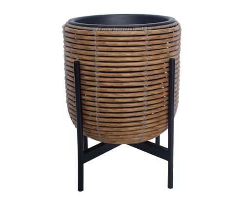 Lillepott WICKER alusega 30x30xH38cm, pruun