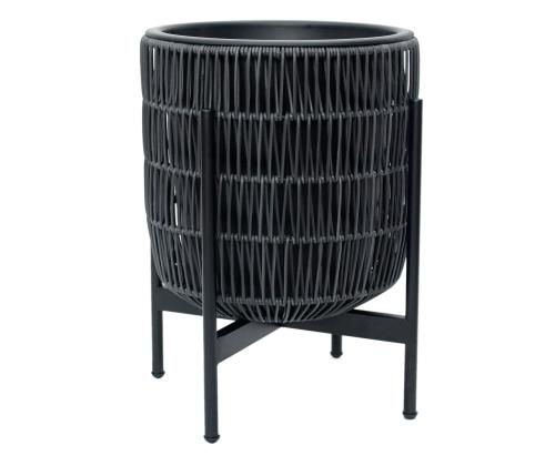 Lillepott WICKER alusega 38x38xH49cm, must