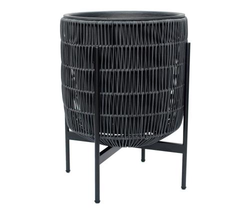 Lillepott WICKER alusega 38x38xH49cm, must