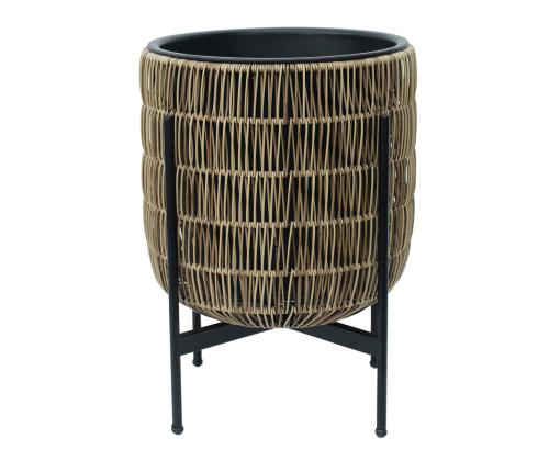 Lillepott WICKER alusega 38x38xH49cm, helepruun