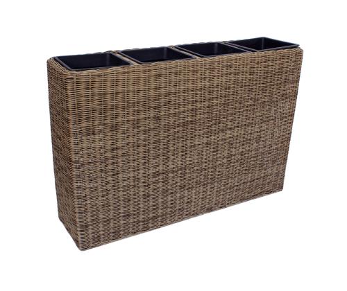 Lillekast WICKER 89x24xH60cm, helepruun