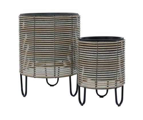 Lillepott WICKER D25xH35cm, beežikashall