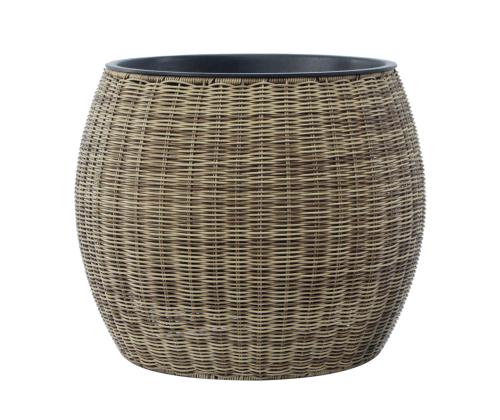 Lillepott WICKER D48xH40cm, helepruun
