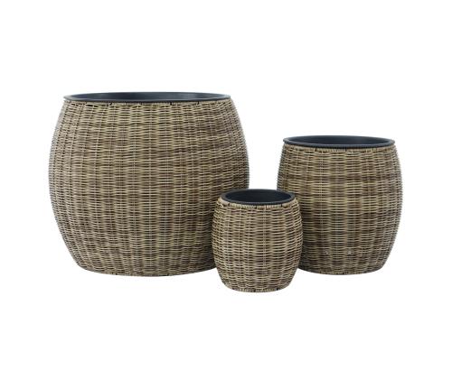 Lillepott WICKER D30xH30cm, helepruun