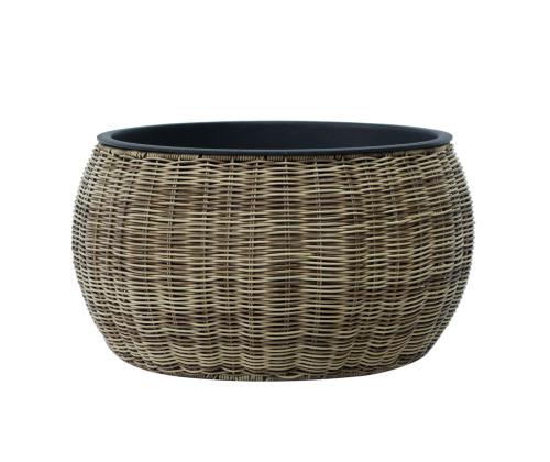 Lillepott WICKER D48xH26cm, helepruun
