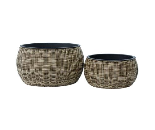 Lillepott WICKER D37xH19cm, helepruun