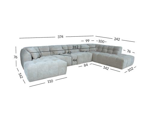 Nurgadiivan FORTE U-kujuline PN, hall