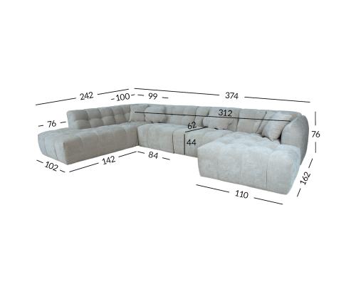 Nurgadiivan FORTE U-kujuline VN, hall