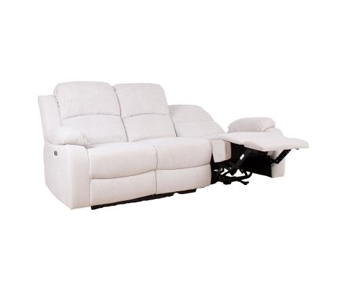 Diivan FELICIA 3-kohaline elektriline recliner 208x96xH100cm, loodusvalge