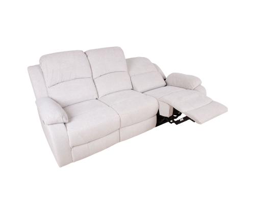 Diivan FELICIA 3-kohaline elektriline recliner 208x96xH100cm, loodusvalge