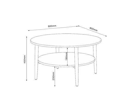 Diivanilaud HECTOR 80x80xH45cm, saar/must