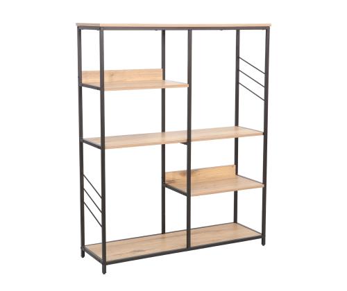 Riiul DIMITRA 100x30xH124cm, rustik/must