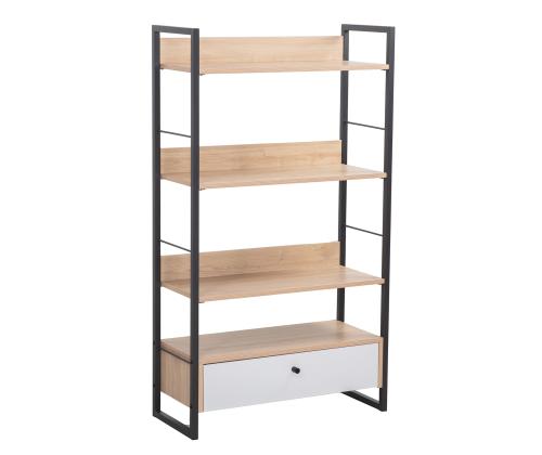 Riiul STUDY 70x30xH124,5cm, tamm/valge