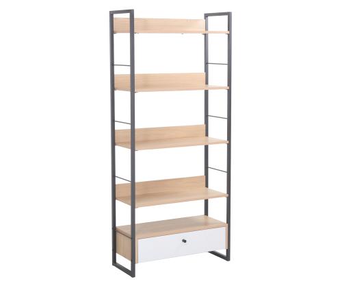 Riiul STUDY 70x30xH159cm, tamm/valge