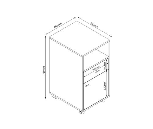 Kummut LESTER 40x48xH76cm