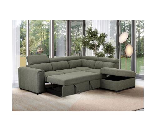 Nurgadiivanvoodi ODELIA-2 PN 263x227xH81/97cm, heleroheline