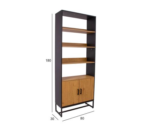 Riiul AMSTERDAM 80x30xH180cm, tamm/must